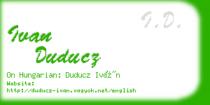 ivan duducz business card